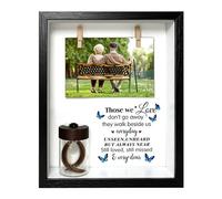 Liannan Personalization Memorial Photo Frame with Glass Keepsake Jar，Perfect for Preserving Loved One’s Hair & Memories，Sympathy Bereavement Gift - Holds 4x6 inch pictures (Black)