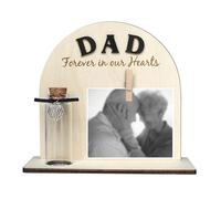Liannan Personalized Loss of Loved One Photo Frame Memorial - Custom Lock of Hair Keepsake Jar, Remembrance Gift for Lost Mom, Dad, Friends, Sisters, Grandparents (Dad C1)