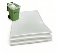 Lianpak 240L Heavy Duty Extra Strong Clear Wheele bin liners, Bin Liners, Clear Color, FLAT-Top Large Refuse Sacks, 40 Microns, Recycled, Tear Resistant, Kitchen, Household, Commercial Use (80)