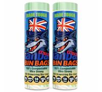 Lianpak BioFlex 75L Compostable Bin Bags, 40 Micron Heavy Duty Drawstring Bin Liners, Extra Strong Eco Waste Bags, 90 x 80 cm, 20 Bags (2 Rolls)