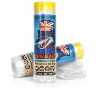 Lianpak Heavy Duty Drawstring Bin Bags, Strong Clear Rubbish Bags, 50L Kitchen Waste Liners, Tear & Leak Resistant, Made from 100% UK Recycled Plastic (10-200 Bags Options) (20)