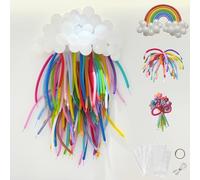 LIANRISES 100pcs Mixed Coloured Modeling 260Q Balloons Long Kit, with 100pcs 12/5 inch Pearl White Balloons, for Birthday Wedding Anniversary Baby Shower Party Decorations