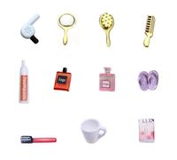LIANRISES 11pcs Miniature Dolls House Furniture Dolls House Accessories Bathroom Furniture