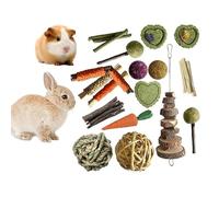 LIANRISES 27pcs Rabbit Boredom Breakers for Teeth Care and Exercise Guinea Pig Toys Boredom Breaker Natural Wooden Treats Apple Wood Sticks Hamster Chew Toys Chinchilla Rabbit Chews