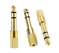 LIANRISES 3pcs 6.35mm to 3.5mm Adapter Aux Headphone Audio, Mini Jack To Jack Plug Adapter, Converter for Piano, Electric Keyboard, Speaker, Guitar, Earphone, Drum