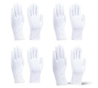 LIANRISES 4 pairs White Gloves For Handling Wedding Dress Women Men, Jewellery Gloves Fancy Dress Satin, Breathable Soft for Catering, Formal Events, Guard, Police, Tuxedos, Parade
