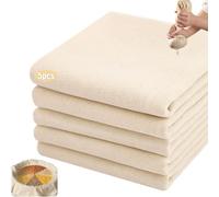 LIANRISES 5pcs 50x50cm Cheese Cloths for Straining Cloth, 100% Cotton Unbleached Pure Muslin Cloths for Cooking, Reusable, Washable for Straining Butter, Nut Milk