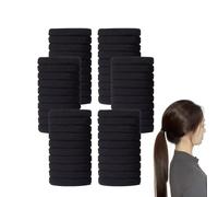 LIANRISES 60 Pcs Hair Bobbles, Black Bobbles, Bobbles For Thick Hair, Lack Band Ponytail Holders, Elastic Bands, Thick Seamless Bands No Damage, Black Loom Bands