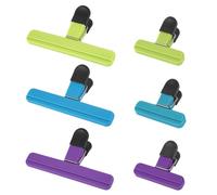 LIANRISES 6pcs Food Bag Clips for Food Storage, Plastic Sealing Freezer Clips, 2 Sizes Sturdy Tight, for Unfinished Snacks