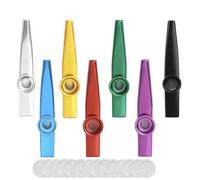 LIANRISES 7pcs Kazoo Instrument Kazoos Multipack, Metal Kazoos Musical Instruments with 14pcs Flute Membrane for Instrumental Accompaniment and Party Favors