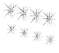 LIANRISES 8pcs Star Balloons Silver Balloons Metallic Balloons Silver Birthday Decorations Space Balloons
