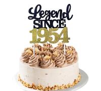 LIANRISES Legend SINCE 1954, Happy 71st Birthday Cake Toppers for Men Women, Glitter Black and Golden