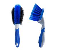 LianSinGo 2Pcs Car Wheel Cleaning Brush, Plastic Wheel Brushes Set, Rim Bru-sh Washing Tool with Ergonomic Handle, Wheels Brush & Rim Tyre Detailing Brushes for Home, Car, Motorcycles Bicycles