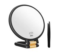 LianSinGo 30X Double Sided Makeup Mirror, Foldable 30X Magnifying Mirror, Portable Travel Mirr-or for Detailed Makeup With Tweezer, Handheld Make-up Mi-rror for Plucking Eyebrows Gift