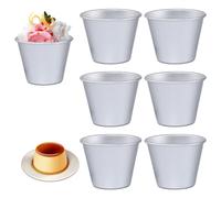 LianSinGo 6 Pack Pudding Moulds,Mini Pudding Basins Aluminum Muffin Tin Dariole Moulds,Nonstick Mini Baking Cups Egg Tart Cupcake Mould Kitchen DIY Cooking Bakeware(6 Pcs)