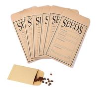 LianSinGo 60 Pcs Se-ed Envelopes, Small Brown Paper See-d Packets, Adhesive Envelopes Printed with Types Name Template, Sealing See-d Saving Envelope for Garden Storage & Organization