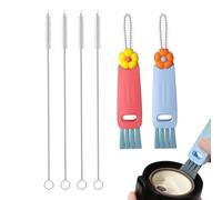 LianSinGo 6Pcs Straw Cleaning Kit, 3 in 1 Cup Lid Gap Cleaning Brush, 17cm & 13.5cm Tumbler Cup Cleaner Brushes, Bottle Crevice Clean-ing Brush, Multi-Brush Set for Home Bar Office