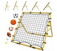 LIANTRAL Baseball Rebounder Net, Adjustable Bounce Back Trainer for Soccer, Volleyball & Softball, Portable Folding Rebounder for Passing & Shooting Practice, Soccer Rebound Net for Kids, Yellow
