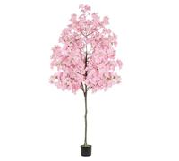 LIANTRAL Cherry Blossom Tree Artificial, Realistic Fake Pink Blooming Flower Tree with Nursery Pot, Decorative Faux Floral Potted Plant for Garden Office Home Wedding Hotel, 180cm/5.9FT