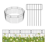 LIANTRAL Garden Fence 10 Pack, Animal Barrier Fencing, Metal Fence Panels | No Dig Garden Fence Border, Rustproof Wire Border Panel Fence for dog Rabbit Yard Patio Flower Bed, 10ft (L) x 16.7in (H)