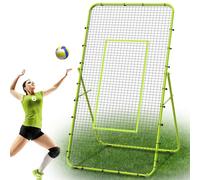 LIANTRAL Volleyball Rebounder Net 7 x 4 Ft, Portable & Angles Adjustable Angles Football Rebounder Net, Large Football Goal Training Aid Soccer Kickback Target Zone Goal Play for Kids & Adult - Green