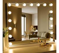 LIANWANG Hollywood Makeup Mirror Large Vanity Mirror with 17 Lights Dimmable LED Bulbs Touch Control Design Cosmetic Mirror for Bedroom Dressing Room(70 * 55cm)
