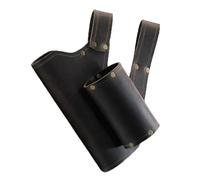 Lianxiaoou 2 Pcs Vintage Leather Double Sword Sheath, Medieval Renaissance Waist Sword Holster For Knight Warrior Pirate Cosplay And More, Halloween Costumes,Brown