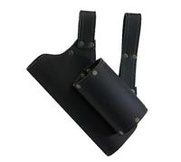 Lianxiaoou 2 Pcs Vintage Leather Double Sword Sheath, Medieval Renaissance Waist Sword Holster For Knight Warrior Pirate Cosplay And More, Halloween Costumes,Black