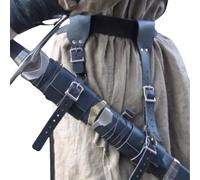 Lianxiaoou Adjustable Medieval Sword Frog, Retro Larp Sword Belt Waist Sheath Scabbard Holder, Halloween Viking Knight Cosplay Accessories, Battle Weapon Costume Gear,Black