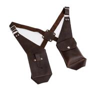 Lianxiaoou Adjustable Steampunk Underarm Wallet, Multifunctional Outdoor Phone Holster Bag, Medieval PU Leather Double Shoulder Pouch Sport Vest, Brown