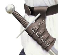 Lianxiaoou Knight Battle Leather Sword Frog, Adjustable Medieval Weapon Waist Sheath Scabbard Costume Gear, Halloween Ring Belt Strap Holster Cosplay Accessories, No Sword,Brown