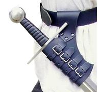 Lianxiaoou Knight Battle Leather Sword Frog, Adjustable Medieval Weapon Waist Sheath Scabbard Costume Gear, Halloween Ring Belt Strap Holster Cosplay Accessories, No Sword,Black