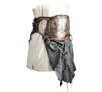 Lianxiaoou Medieval PU Leather Thigh Armor, Retro Heavy Armor Leather Belt, Renaissance Mercenary Knights Short Skirt For Larp And More, Cosplay Costume Accessories