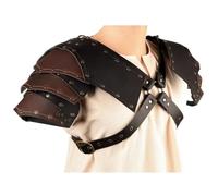 Lianxiaoou Multi-Layer Leather Metal Buckle Shoulder Pads, Medieval Vintage Punk Knight Double Shoulder Armor, Halloween Stage Performance Props, Sport Protective Equipment