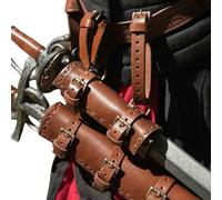 Lianxiaoou Renaissance Warrior Belt Double Sword Sheath, Halloween Medieval Vintage Leather Sword Frog, Cosplay Costume Stage Show Props For Knight Pirate And More