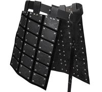 Lianxiaoou Retro Faux Leather Thigh Armor With Belt, Renaissance Double Sides Waist Armor, Medieval Mercenary Knight Skirt Costume For Larp, Halloween Cosplay And More,Black