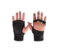 LIANYG Weight Lifting Gloves 1 Pair Weight Lifting Training Gloves Women Men Fitness Sports Body Building Gymnastics Grips Gym Hand Palm Protector Gloves Gym Gloves (Color : C Black, Size : L)