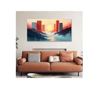 lianyibo 1 PC Large Modern Landscape Canvas Wall Art Golden Realistic Vivid Bauhaus Inspired Design Bathroom & Bedroom Decor 50x100cm framework