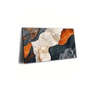 lianyibo 1pc Abstract Canvas Wall Art Orange Grey Black Print Picture Abstract Geometric Marble Painting Living Room Decor(30x40cm/Frameless)