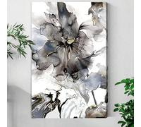 lianyibo 1Pc Abstract Flowers Canvas Wall Art Ink Wash Painting Poster Art Prints, Modern Art Style Living Room Wall Decor(20x30cm/Inner frame)