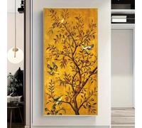 lianyibo 1pc Birds Singing and Flowers Fragrant Canvas Wall Art Poster Print for Bedroom Living Room Corridor Decoration(80x160cm/Inner frame)