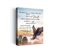 lianyibo 1pc Inspirational Christian Wall Art, But They That Wait Upon The Lord Shall Renew Their Canvas Poster Print Decor(50x75cm/Inner frame)