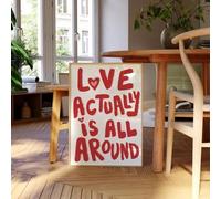 lianyibo 1pc Love Actually Is All Around Quote Wall Art Picture Retro Canvas Prints Paintings Red Typography Poster Decor 60x90cm Frameless