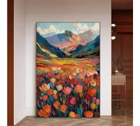 lianyibo 1PC Modern Flower Landscape Canvas Painting Large Wall Art Abstract Mountain Art Spring Modern Bedroom Wall Decor 70x110cm framework