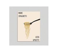 lianyibo 1pc More Spaghetti, Less Upsetti Canvas Poster - Artistic Illustration For Home Decor Abstract Art Poster 30x40cm Frameless