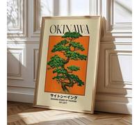 lianyibo 1pc Okinawa Retro Wall Art Picture Japanese Travel Canvas Prints Paintings Cape Hedo Skyline Posters Okinawa Decor 40x60cm framework