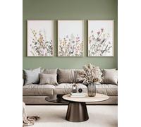 lianyibo 3 Pcs Wildflower and Butterfly Canvas Art Print Minimalist Botanical Poster Nordic Modern Art Painting Bedroom Decor 70x100cmx3 framework