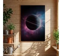 lianyibo Cosmic Planet Canvas Wall Art Glowing Saturn-like Planet in Space, Nebula Galaxy Artwork for Modern Home Office Decor(80x120 cm/Inner frame)
