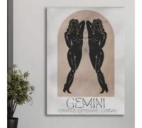 lianyibo Gemini Boho Zodiac Canvas Wall Art Star Sign Art, Astrology Poster Prints Bohemian Aesthetic, Home Living Room Decor(50x70cm/Inner frame)