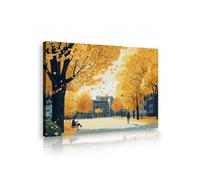 lianyibo Golden Autumn Trees Street Scene Canvas Wall Art Modern Landscape Artwork Canvas Paintings Posters Living Room Decor(60x90cm/Frameless)